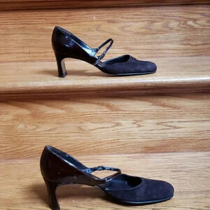 Anne Klein‎ 8M brown suede mary jane block heels